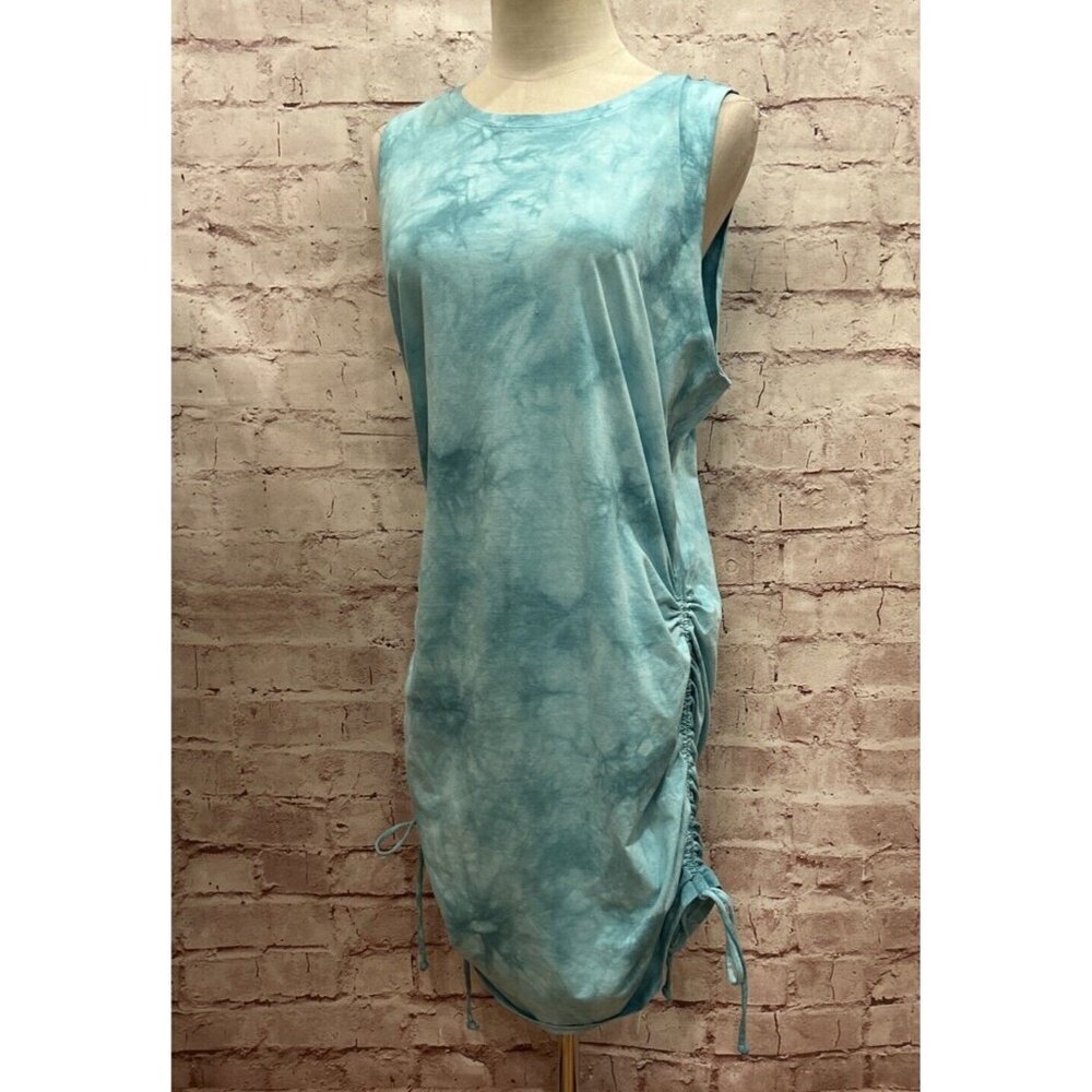 PINK Victoria's Secret Ruched Side Tank Dress Sleeveless Fitted Blue Size XL NEW